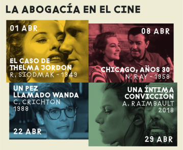 V Ciclo sobre la Abogacía en el Cine. 1, 8, 22 y 29 de abril