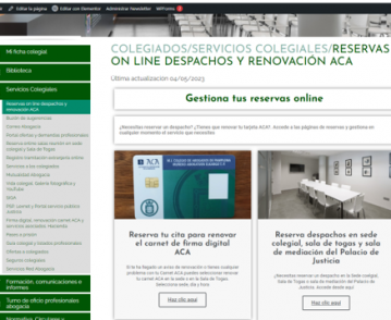 Gestiona online tu cita de renovación ACA o tu reserva de despacho de reuniones